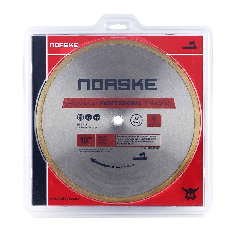 Norske Tools NDBP264 10" Glass Cutting Diamond Blade for Glass Tiles and Backsplash Tiles